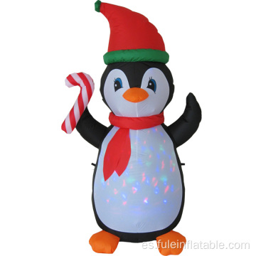 Pingüino inflable de felices fiestas para decoración navideña